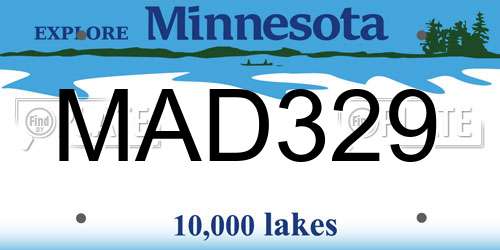 MAD329 Minnesota License Plate