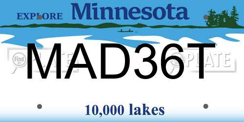 MAD36T Minnesota License Plate