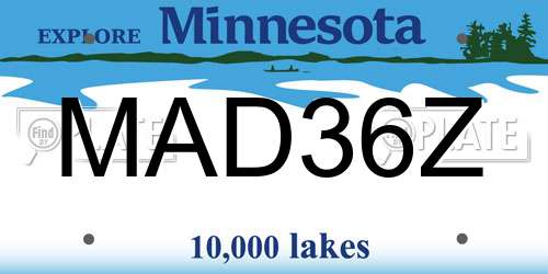 MAD36Z Minnesota License Plate