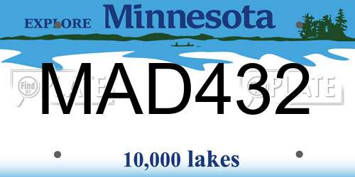 MAD432 Minnesota License Plate