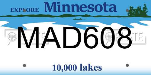 MAD608 Minnesota License Plate
