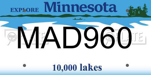MAD960 Minnesota License Plate