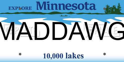 MADDAWG Minnesota License Plate