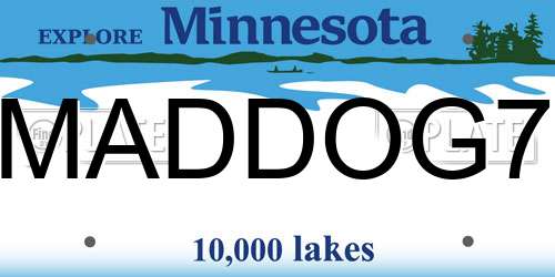 MADDOG7 Minnesota License Plate