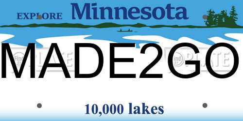 MADE2GO Minnesota License Plate