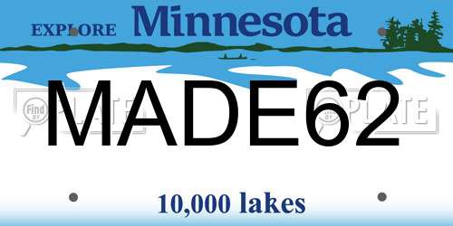 MADE62 Minnesota License Plate