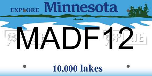 MADF12 Minnesota License Plate