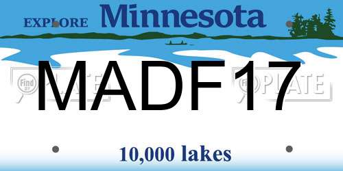 MADF17 Minnesota License Plate
