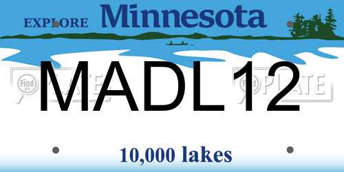 MADL12 Minnesota License Plate