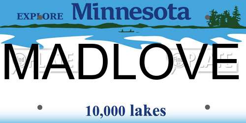 MADLOVE Minnesota License Plate