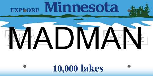 MADMAN Minnesota License Plate
