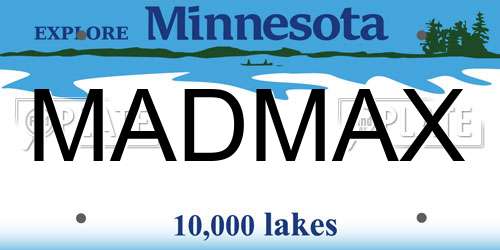 MADMAX Minnesota License Plate