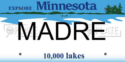 MADRE Minnesota License Plate