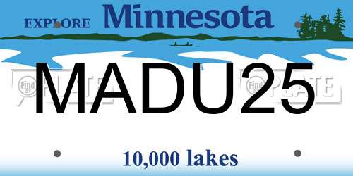 MADU25 Minnesota License Plate