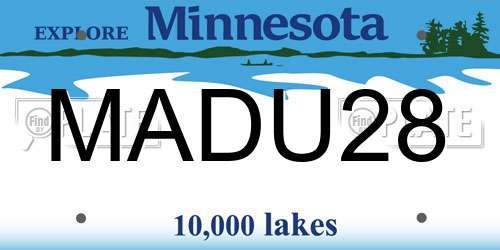 MADU28 Minnesota License Plate