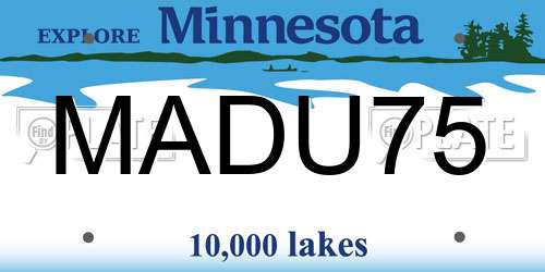 MADU75 Minnesota License Plate
