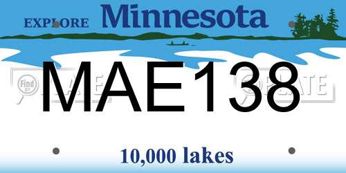 MAE138 Minnesota License Plate