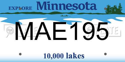 MAE195 Minnesota License Plate