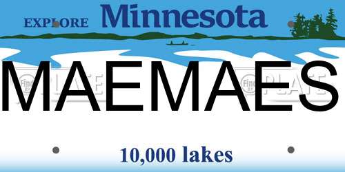 MAEMAES Minnesota License Plate