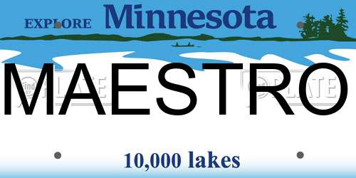 MAESTRO Minnesota License Plate