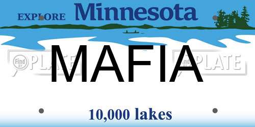 MAFIA Minnesota License Plate