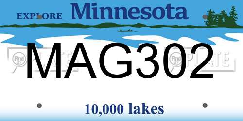 MAG302 Minnesota License Plate