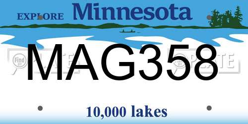 MAG358 Minnesota License Plate