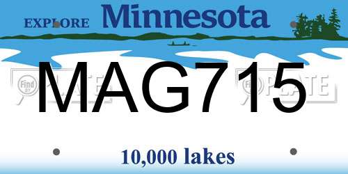 MAG715 Minnesota License Plate
