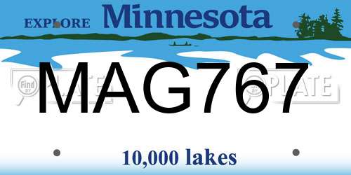 MAG767 Minnesota License Plate
