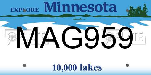 MAG959 Minnesota License Plate