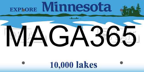 MAGA365 Minnesota License Plate