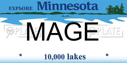 MAGE Minnesota License Plate