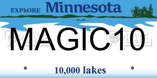 MAGIC10 Minnesota License Plate