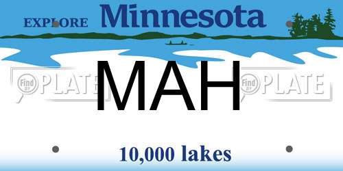 MAH Minnesota License Plate