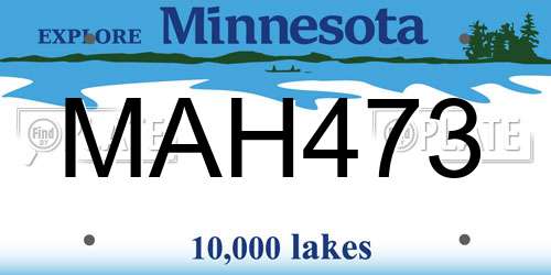 MAH473 Minnesota License Plate