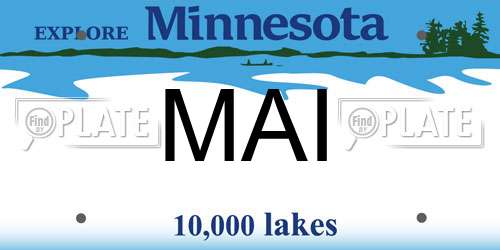 MAI Minnesota License Plate