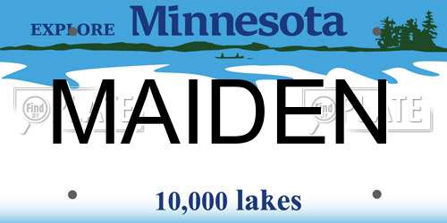 MAIDEN Minnesota License Plate