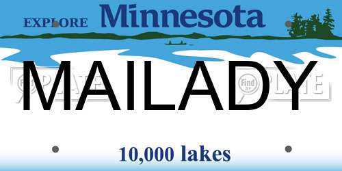 MAILADY Minnesota License Plate
