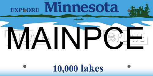 MAINPCE Minnesota License Plate