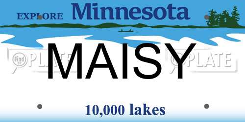 MAISY Minnesota License Plate
