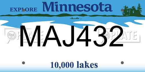 MAJ432 Minnesota License Plate