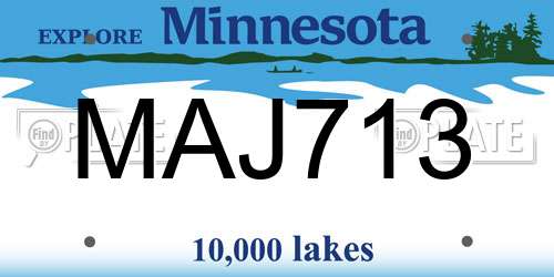 MAJ713 Minnesota License Plate