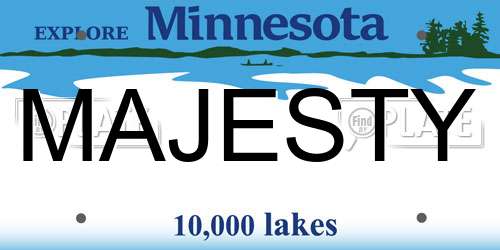 MAJESTY Minnesota License Plate