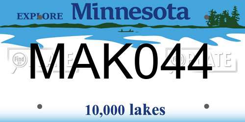 MAK044 Minnesota License Plate