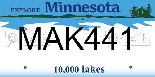 MAK441 Minnesota License Plate