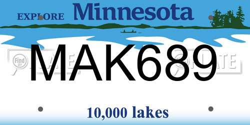 MAK689 Minnesota License Plate