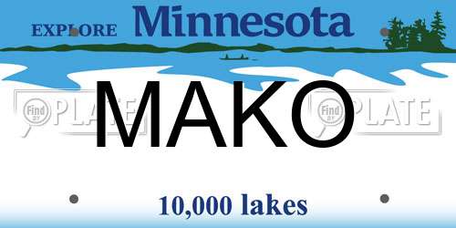 MAKO Minnesota License Plate