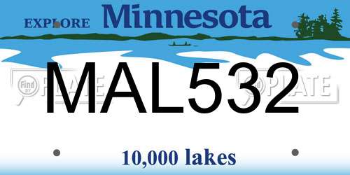 MAL532 Minnesota License Plate