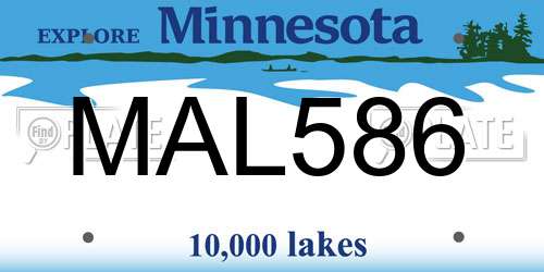 MAL586 Minnesota License Plate