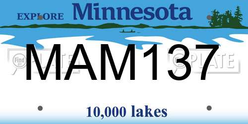 MAM137 Minnesota License Plate